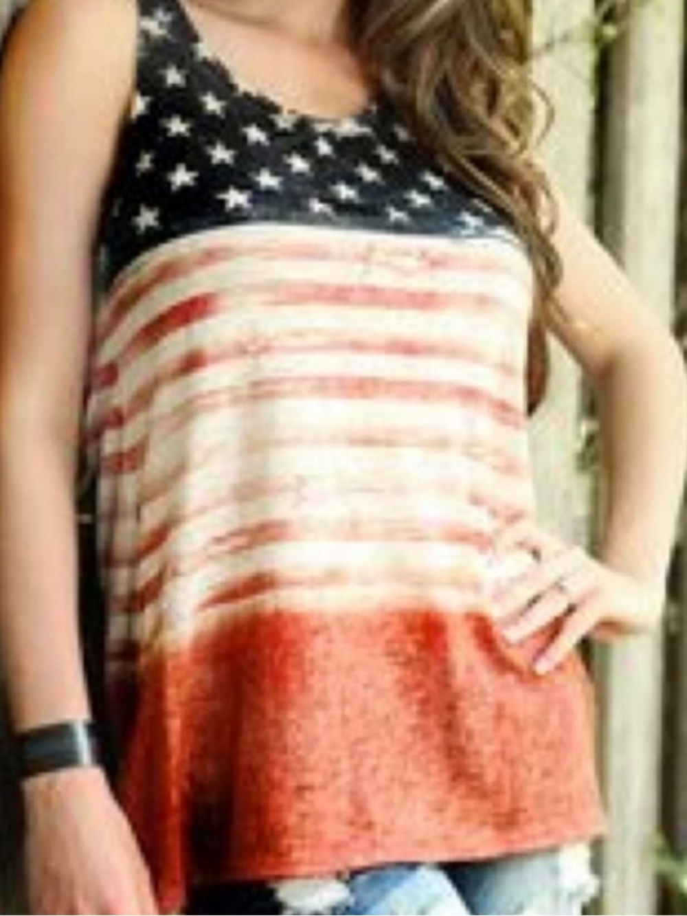 Vanilla Bay Americana 🇺🇸 distressed stars & stripes tank